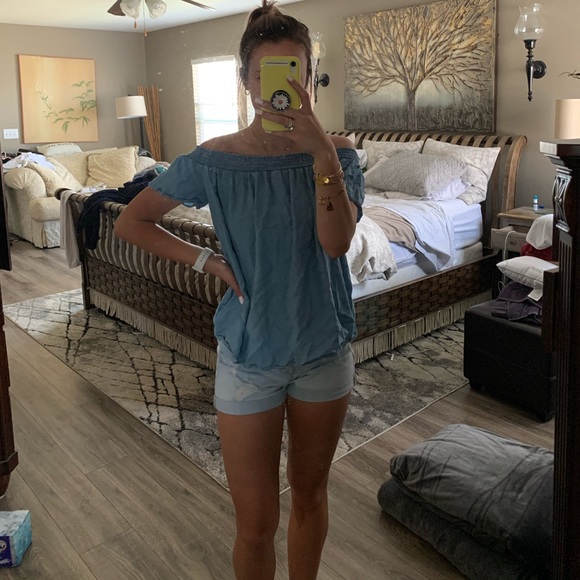 Off The Shoulder Denim Top - Picture 1 of 2